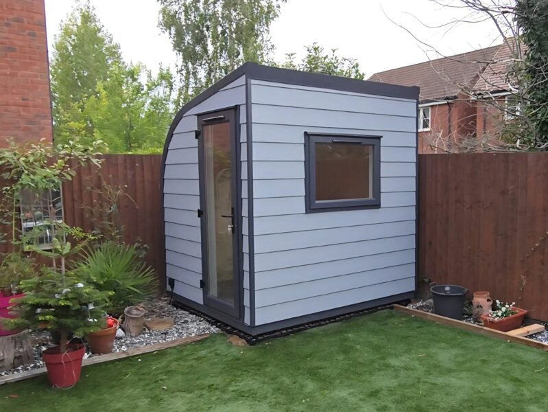 eSnug garden studio with side door orientation, installed in Weston-super-Mare